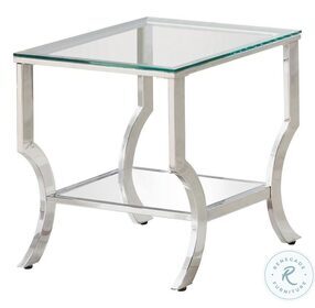 Saide Chrome And Tempered Glass End Table