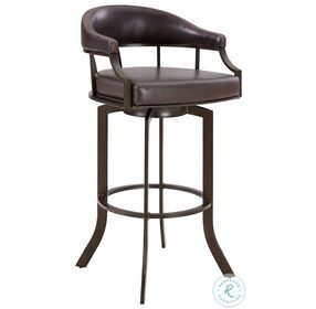 Pharaoh Brown Faux Leather And Auburn Bay 26" Swivel Counter Height Stool