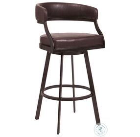 Dione Brown Faux Leather And Auburn Bay 26" Counter Height Stool