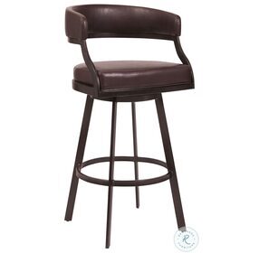Dione Brown Faux Leather And Auburn Bay 30" Bar Stool