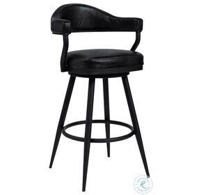 Amador Vintage Black Faux Leather 26" Counter Height Stool