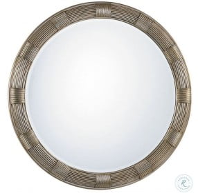 Laurel Canyon Beverly Silver Leaf Round Mirror