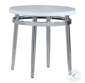 Avilla White And Chrome End Table