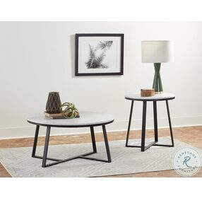 Hugo White And Matte Black Occasional Table Set