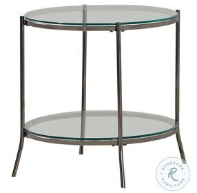 Laurie Black Nickel And Clear End Table 