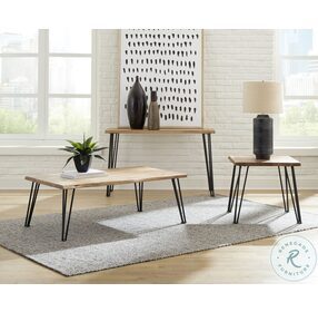 Zander Natural And Matte Black Occasional Table Set