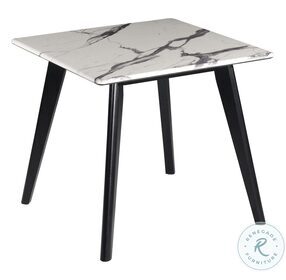 Mccord Black And White Faux Marble End Table