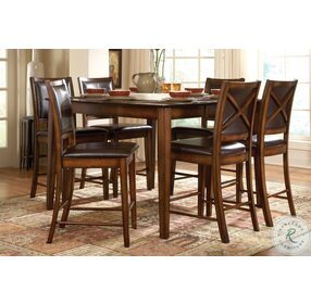 Verona Wire Brushed Amber Extendable Counter Height Dining Room Set