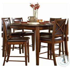 Verona Wire Brushed Amber Extendable Counter Height Dining Table