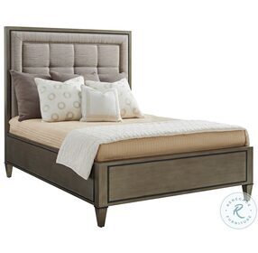 Ariana Charcoal Gray St. Tropez Queen Upholstered Panel Bed