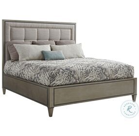 Ariana Charcoal Gray St. Tropez King Upholstered Panel Bed