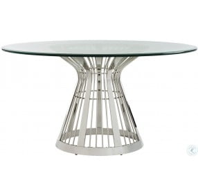Ariana Riviera 48" Round Glass Top Dining Table