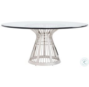 Ariana Riviera 72" Round Glass Top Dining Table