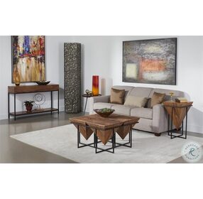 Mack Brownstone Nut Brown Square Pyramid Occasional Table Set