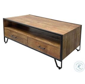 Wade Blaise Rustic Natural 2 Drawer Cocktail Table