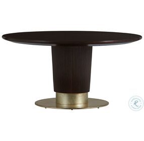 Carlyle Deep Espresso And Gold Waldorf Round Dining Table