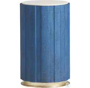 Carlyle Blue And Antiqued Silver Leaf Chelsea Cobalt Shagreen Accent Table