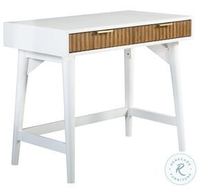 Larsen White And Natural 2 Drawer Mini Desk