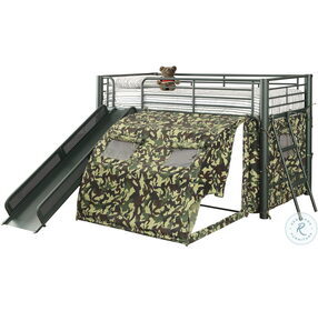 Camouflage Army Green Twin Size Loft Bed