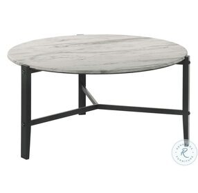 Tandi Faux White Marble And Black Coffee Table