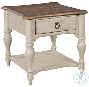 Weatherford Cornsilk And Brown End Table