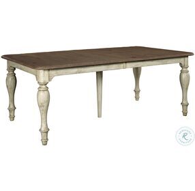 Weatherford Cornsilk And Brown Canterbury Extendable Rectangular Dining Table