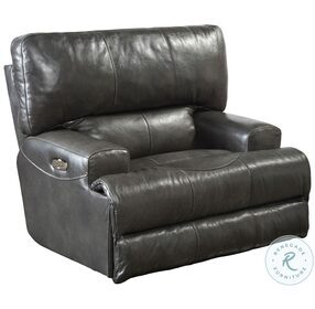 Wembley Steel Power Leather Recliner With Power Headrest
