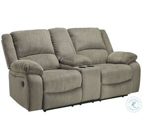 Draycoll Pewter Double Reclining Loveseat with Console