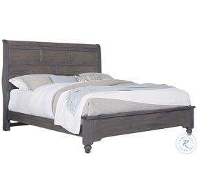 Vista Gray Oak King Sleigh Bed
