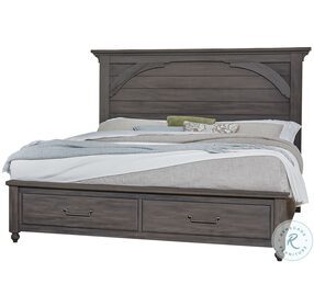 Vista Gray Oak King Mansion Storage Bed