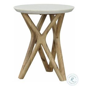 Zion Axis Natural And Marble Accent Table