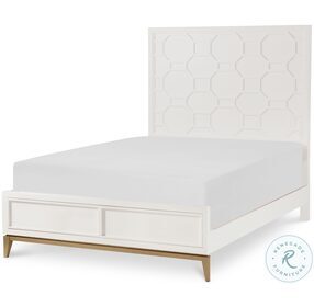 Chelsea White And Gold Full Panel Bed by Rachael Ray