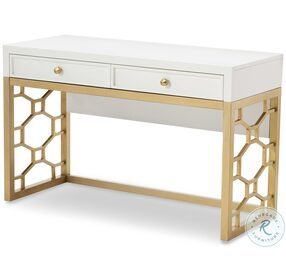 Chelsea White And Gold Vanity Desk by Rachael Ray