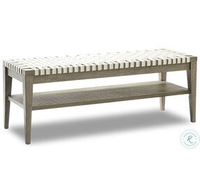 Staycation Driftwood Woven Bench