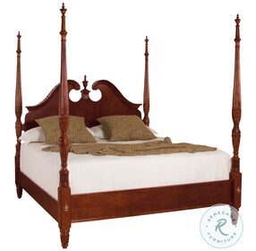 Cherry Grove Classic Antique Cherry King Pediment Poster Bed
