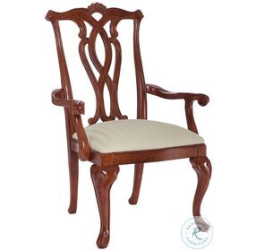 Cherry Grove Classic Antique Cherry Pierced Back Arm Chair Set of 2