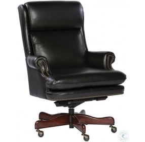 Special Reserve Black Leather Nailhead Trim Executive Chair