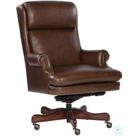 Special Reserve Coffee Leather Nailhead Trim Executive Chair