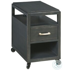 The Marlowe Rustic Charcoal Chairside Table