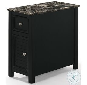 Samson Black And Faux Marble Top End Table