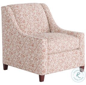 Clover Coral Recessed Arm Accent Chair
