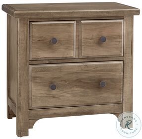 Cool Farmhouse Natural 2 Drawer Nightstand
