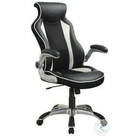Dustin Black And Silver Adjustable Office Chair