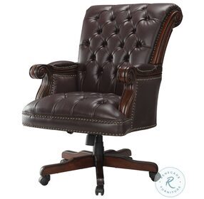 Calloway Dark Brown Tufted Adjustable Height Office Chair