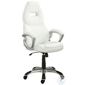 Bruce White And Silver Adjustable Height Office Chair