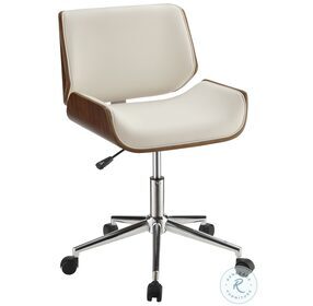 Addington Ecru And Chrome Adjustable Office Chair