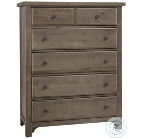 Cool Farmhouse Gray 5 Drawer Chest