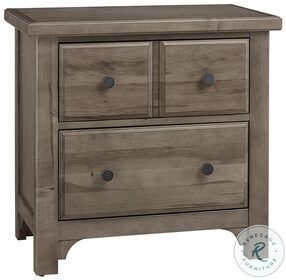 Cool Farmhouse Gray 2 Drawer Nightstand
