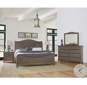 Cool Farmhouse Gray Sleigh Bedroom Set