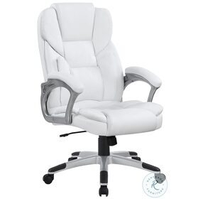 Kaffir White And Silver Adjustable Office Chair